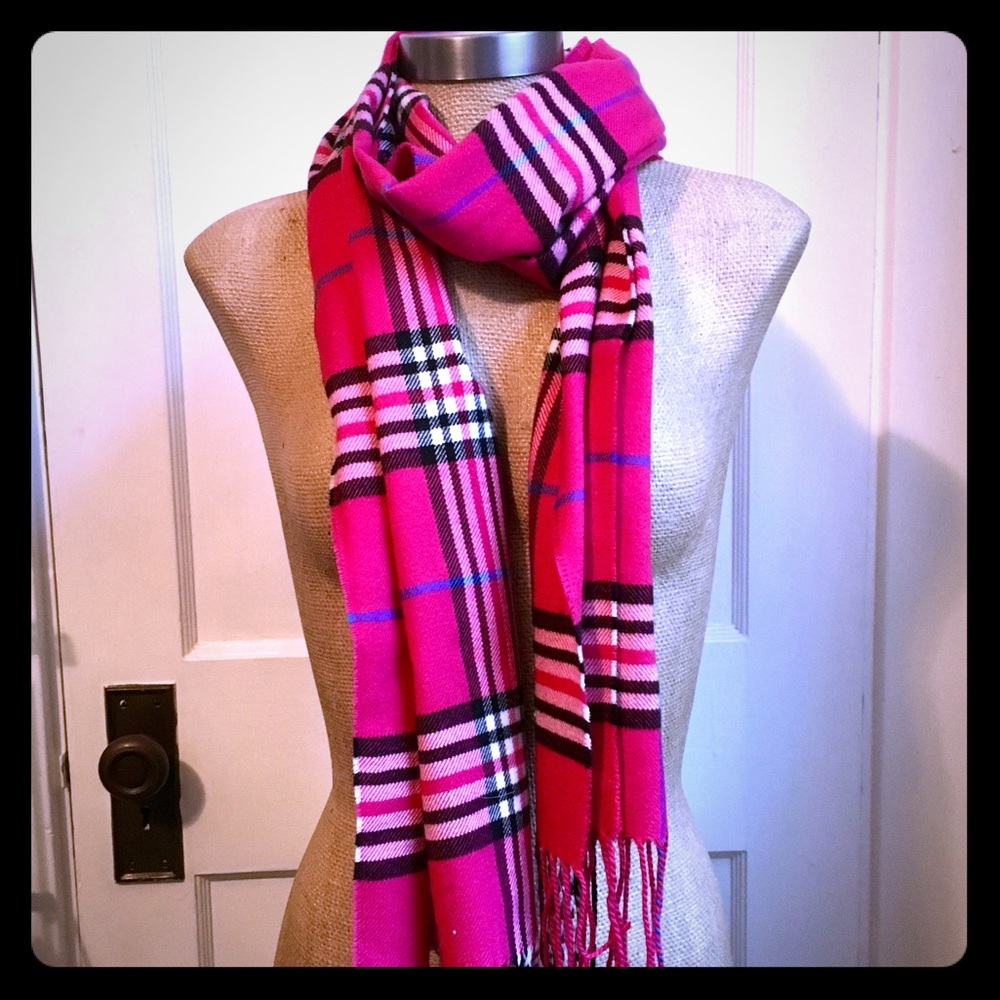 NWOT Pink Plaid Scarf
